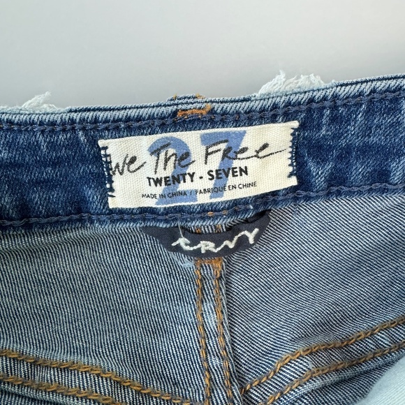 Free People Vintage Boho High-Rise Distressed Denim Shorts – Size 27 - Picture 2 of 5